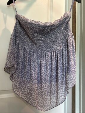 Like New Torrid Lavender Smocked “Ditsy Floral” Strapless Top